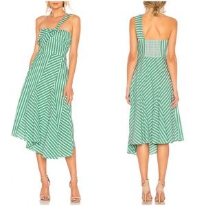 Tanya Taylor Pietra Green Striped Dress